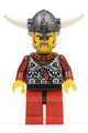 Red Viking chess pawn with horns glued to helmet - vik034