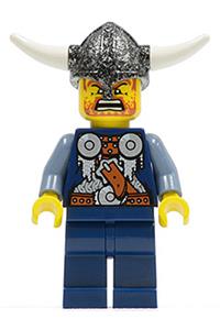 Viking Blue Chess Pawn Minifigure - Blue Viking chess pawn with horns glued to the helmet - vik035
