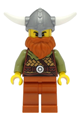 Viking Warrior - Male, Medium Nougat Leather Armor, Dark Orange Beard and Legs, Flat Silver Helmet - vik038