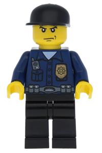 Police - World City Patrolman, Dark Blue Shirt with Badge and Radio, Black Legs, Black Cap wc004