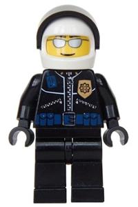 Police - World City Helicopter Pilot, Black Jacket with Zipper and Badge wc008