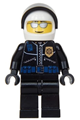 Police - World City Helicopter Pilot, Black Jacket with Zipper and Badge - wc008