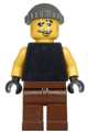 Plain Black Torso with Yellow Arms, Brown Legs, Dark Gray Knit Cap - wc011