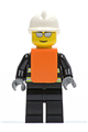 Fire - Reflective Stripes, Black Legs, White Fire Helmet, Silver Sunglasses, Orange Vest - wc016