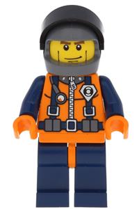 Coast Guard World City - Orange Torso with Straps, Dark Bluish Gray Helmet, Black Visor wc017
