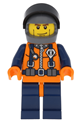 Coast Guard World City - Orange Torso with Straps, Dark Bluish Gray Helmet, Black Visor - wc017