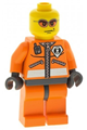 Coast Guard World City - Orange Jacket with Zipper, Orange Sunglasses, Dark Bluish Gray Helmet, Dark Bluish Gray Hands - wc018a