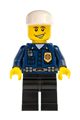 Police - World City Patrolman, Dark Blue Shirt with Badge and Radio, Black Legs, White Cap - wc026