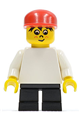 Timmy with black short legs, plain white torso, and a red cap - wc027
