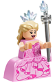Glinda minifigure wearing a bright pink dress with a wide skirt and panniers - wck016