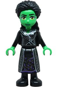 Elphaba - Elphaba mini doll wearing a black coat over a dress - wck022