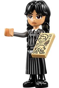 Wednesday Addams - Wednesday Addams wearing a black striped school uniform - wed001