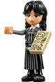 Wednesday Addams wearing a black striped school uniform - wed001