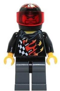 Bart Blaster Minifigure - Bart Blaster 1 minifigure wearing a standard helmet with a trans-red visor - wr023