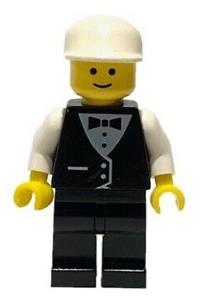 Race Official Minifigure - Race official in a formal town vest with a white cap - wtr004