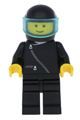 Jacket with Zipper - Black, Black Legs, Black Helmet, Trans-Light Blue Visor - zip003