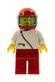 Jacket with Zipper - White, Red Legs, Red Helmet, Trans-Light Blue Visor - zip023