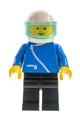 Jacket with Zipper - Blue, Black Legs, White Helmet, Trans-Light Blue Visor - zip026