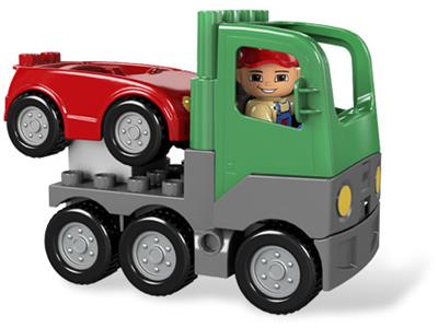 Lego Duplo camión transportador-set 5684-auto transporter-auto rojo azul-top! 