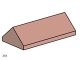 10007 LEGO 2x4 Sand Red Ridge Roof Tiles, Steep Sloped