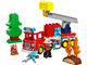 Fire Truck with Hose and Firefighter thumbnail