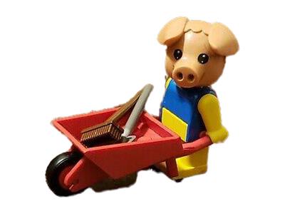 325-2 LEGO Fabuland Percy Pig with His Barrow