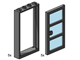 1x4x6 Black Door and Frames with Transparent Blue Panes thumbnail