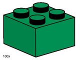 3456 LEGO 2x2 Dark Green Bricks