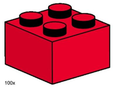 3457 LEGO 2x2 Red Bricks thumbnail image