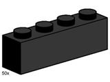 3468 LEGO 1x4 Black Bricks