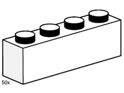 3470 LEGO 1x4 White Bricks