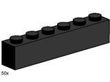 3473 LEGO 1x6 Black Bricks