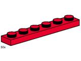 3488 LEGO 1x6 Red Plates