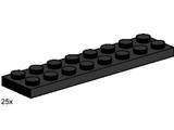 3489 LEGO 2x8 Black Plates