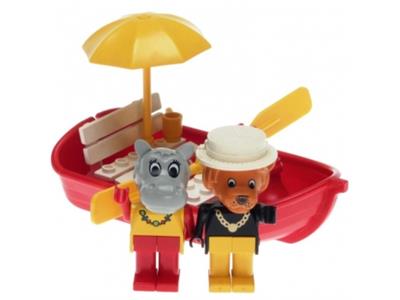 3622 LEGO Fabuland Rowboat with Lionel Lion and Hannah Hippopotamus