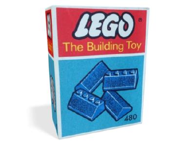 480-5 LEGO Slopes and Slopes Double 2x4 Blue
