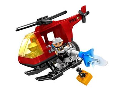 Lego DUPLO Feuerwehr Flughafen Helikopter Hubschrauber Rettungsflieger 