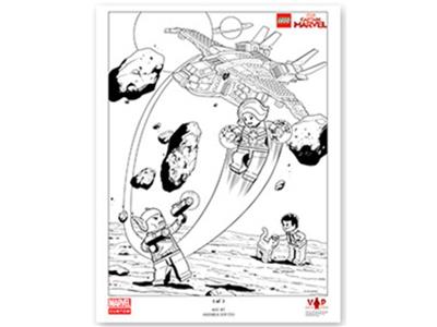 5005876 LEGO Captain Marvel Black & White Art Print thumbnail image