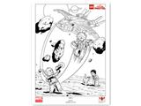 5005876 LEGO Captain Marvel Black & White Art Print