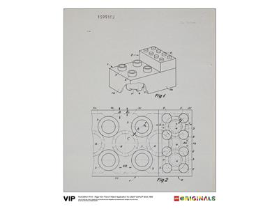 5005998 First Edition Page from French Patent Application for LEGO DUPLO Brick, 1968