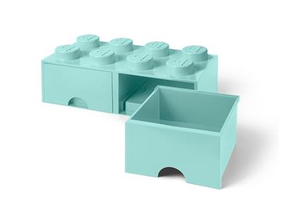 5006182 LEGO 8 Stud Aqua Light Blue Storage Brick Drawer thumbnail image