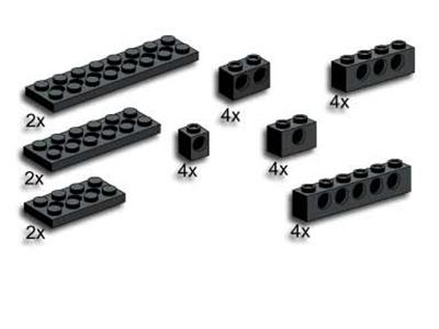 5228 LEGO Black Technic Beams and Plates with Holes
