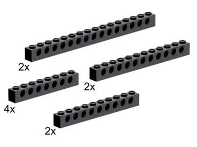 5235 LEGO 10 Large Technic Beams Black