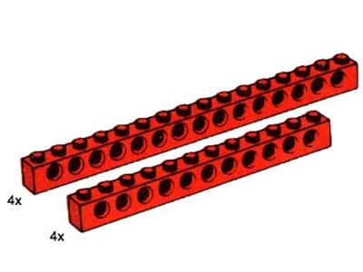 5238 LEGO 8 Technic Beams Red thumbnail image