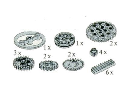 5241 LEGO Gear Rack and Wheels, Wedge-Belt and Crown Wheels thumbnail image