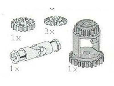 5245 LEGO Technic Universal Joint, Differential Housing and Gear Wheels
