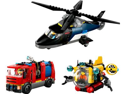 60462 LEGO City Helicopter, Fire Truck & Submarine Remix