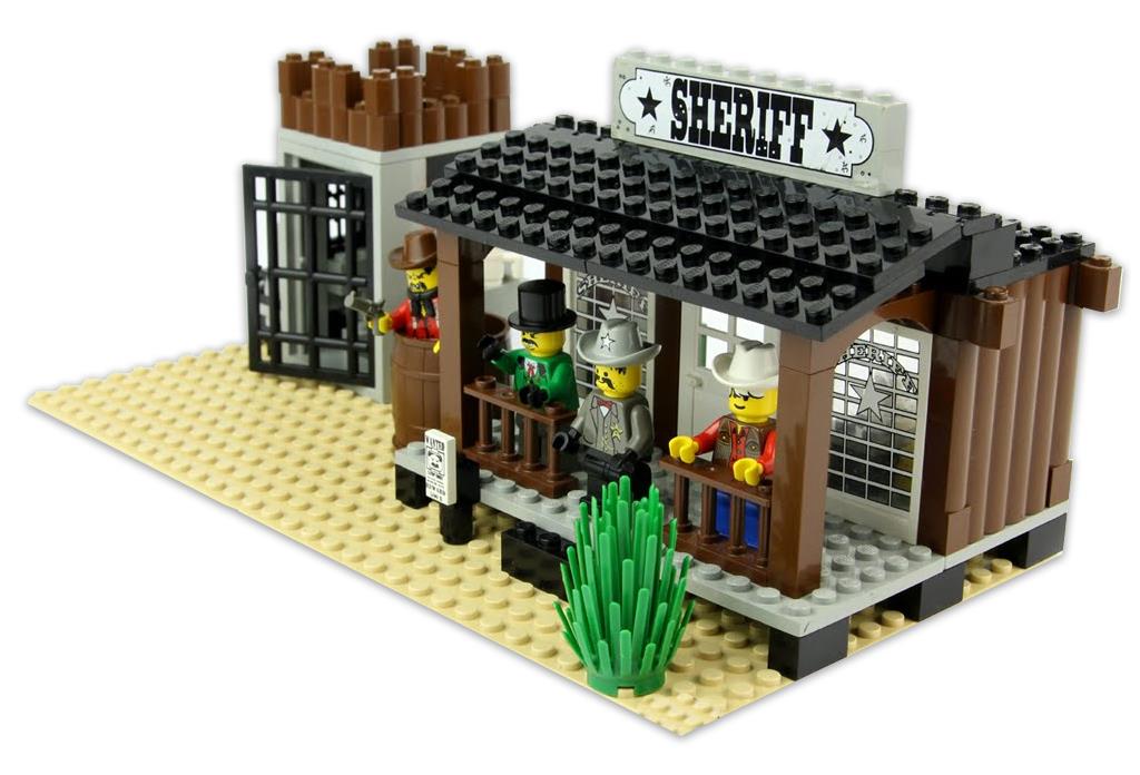 LEGO Western Withe window 2493 glass 2494 & Sticker SHERIFF Set 6755