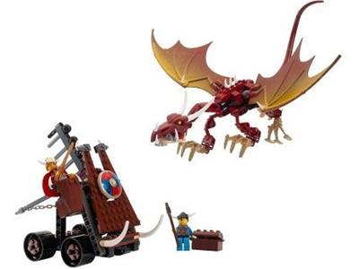 7017 LEGO Viking Catapult vs. the Nidhogg Dragon 