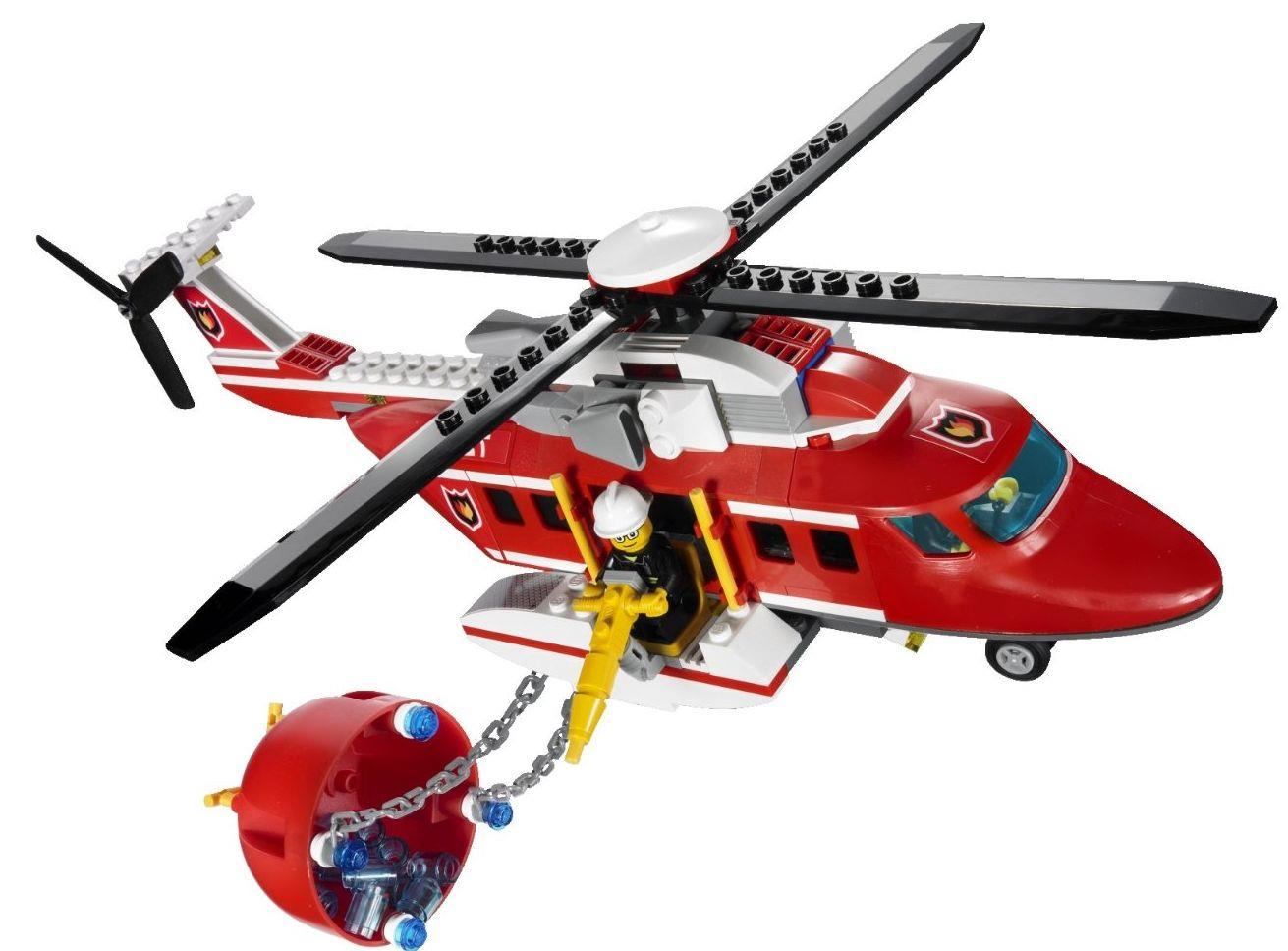 Fire Helicopter Precut Custom Replacement Stickers for Lego Set 7206 2010 